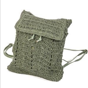 Straw braided backpack  